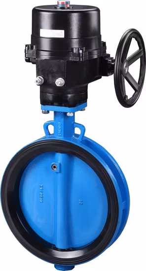 China Factory liefert direkt 2/4/6/8/10/12 Zoll elektrische Stellantrieb-Wafer-Absperrklappe mit pneumatischem Stellantrieb